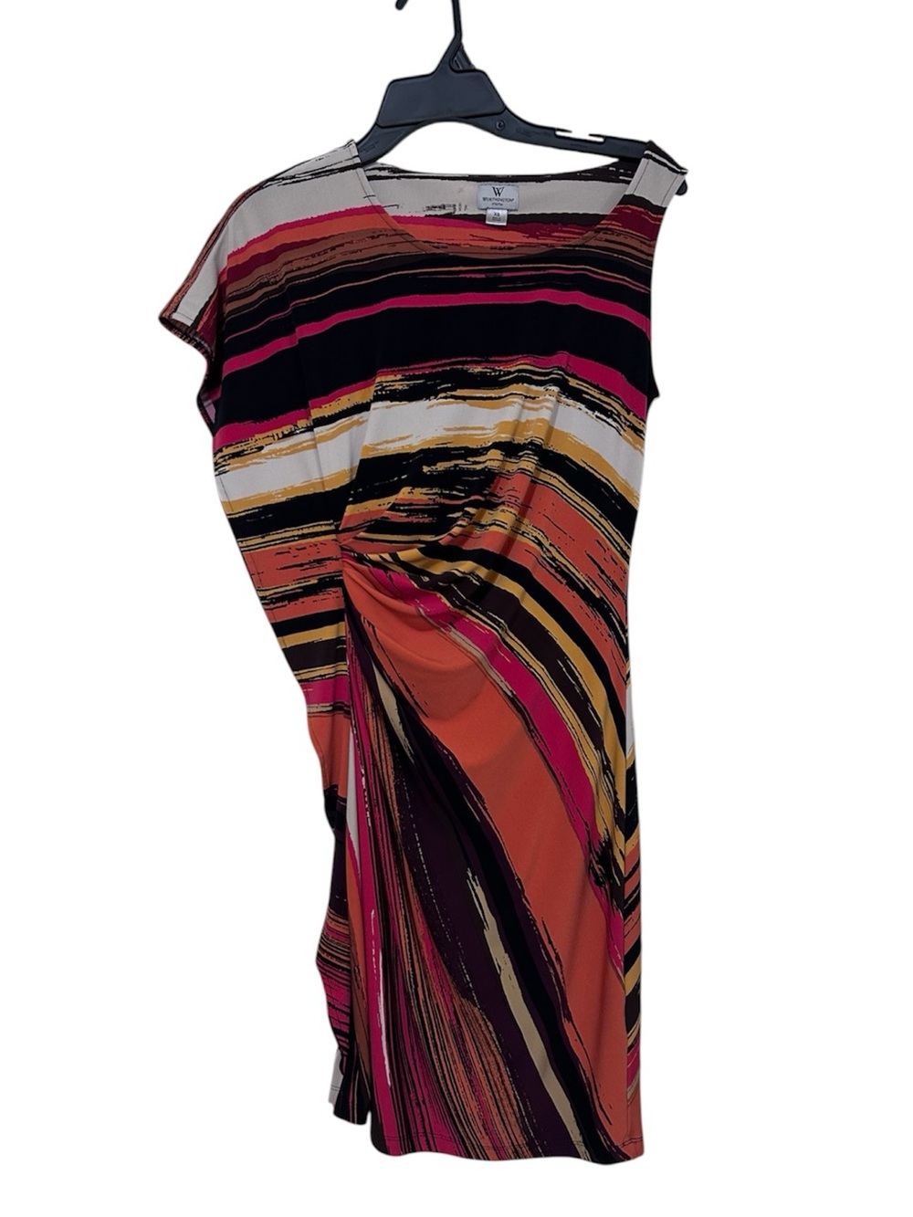 Worthington Stretch Abstract Geometric Ruched Sheath Dress